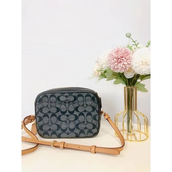 Coach C8666 Mini Camera Bag In Signature Chambray In Gold/DENIM MULTI - Picture 3 of 9